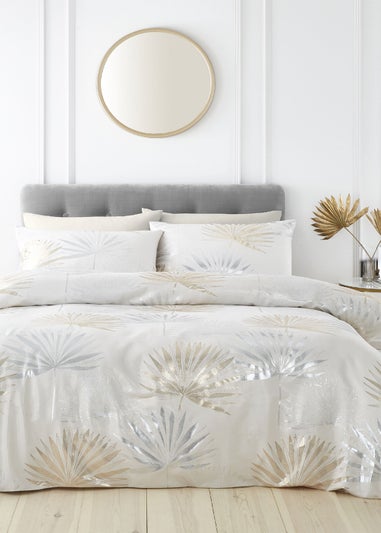 Catherine Lansfield Luxe Palm Jacquard Duvet Cover