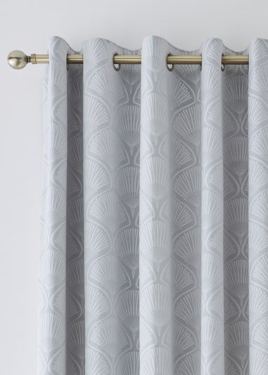 Catherine Lansfield Art Deco Pearl Lined Eyelet Curtains