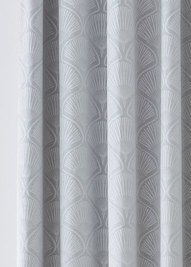 Catherine Lansfield Art Deco Pearl Lined Eyelet Curtains