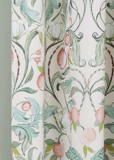 Catherine Lansfield Clarence Floral Lined Eyelet Curtains