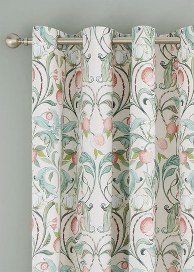 Catherine Lansfield Clarence Floral Lined Eyelet Curtains