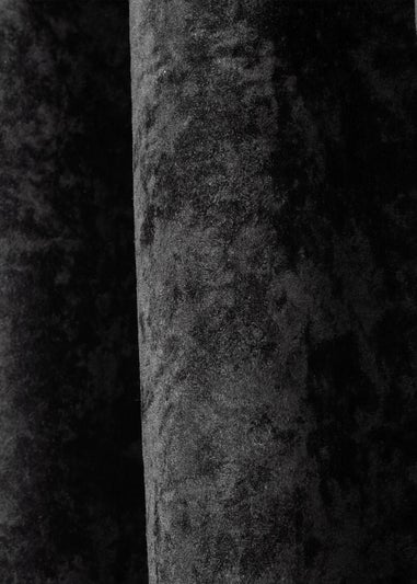 Catherine Lansfield Crushed Velvet Lined Eyelet Curtains