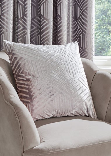 Catherine Lansfield Geo Cut Velvet Cushion (45x45cm)