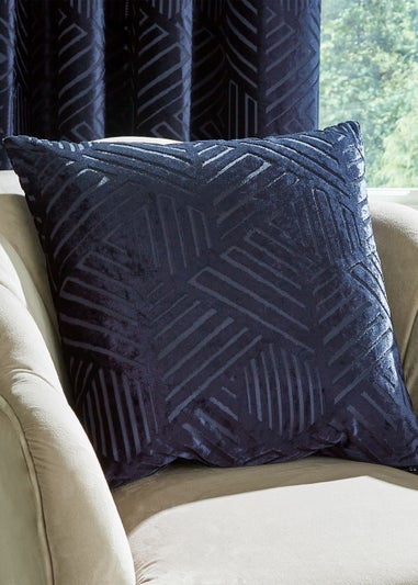 Catherine Lansfield Geo Cut Velvet Cushion (45x45cm)