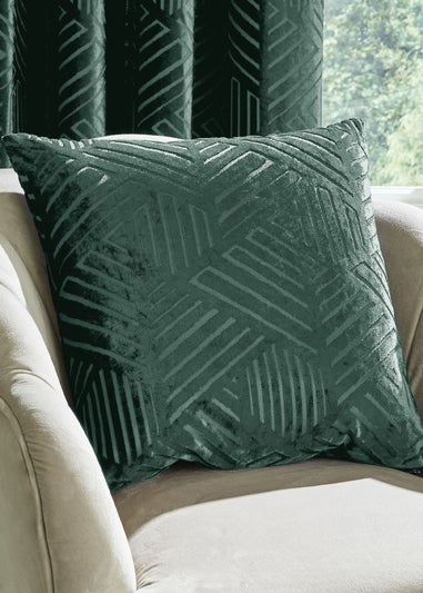 Catherine Lansfield Geo Cut Velvet Cushion (43x43cm)