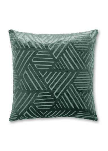 Catherine Lansfield Geo Cut Velvet Cushion (43x43cm)