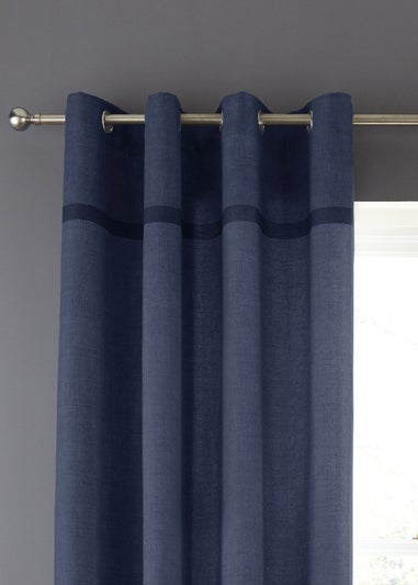 Catherine Lansfield Melville Woven Texture Eyelet Curtains