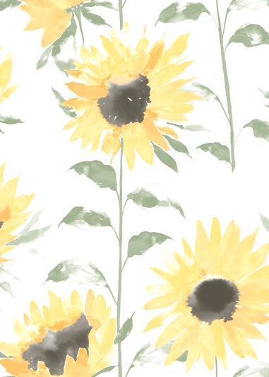 Catherine Lansfield Painted Sunflowers Wallpaper