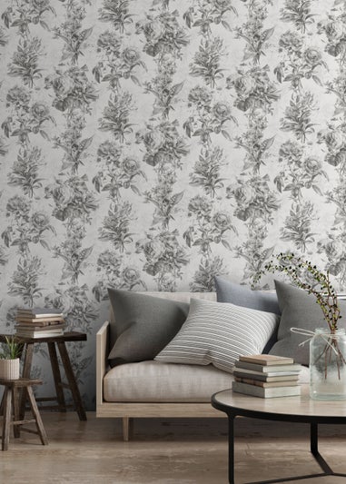 Muriva Toile Floral Wallpaper