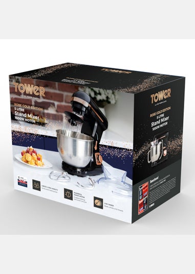 Tower 1000W Stand Mixer With 5 Litre Stainless Steel Bowl