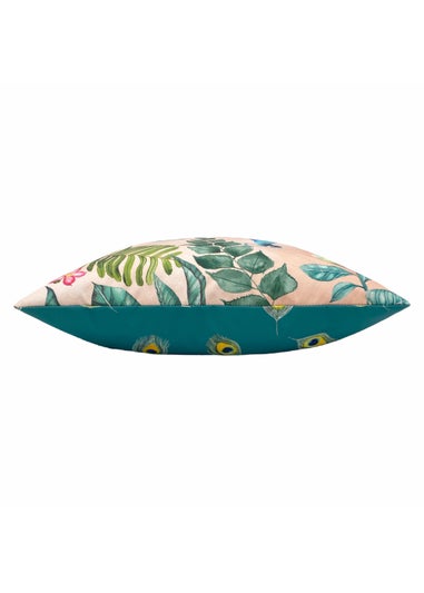 Evans Lichfield Peacock Outdoor Filled Cushion (43cm x 43cm x 8cm)