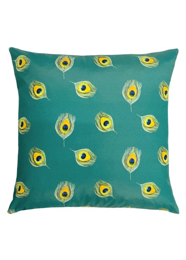 Evans Lichfield Peacock Outdoor Filled Cushion (43cm x 43cm x 8cm)