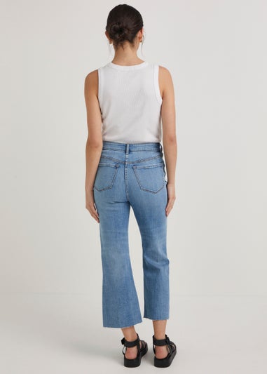 Light Wash Flared Distressed Jeans