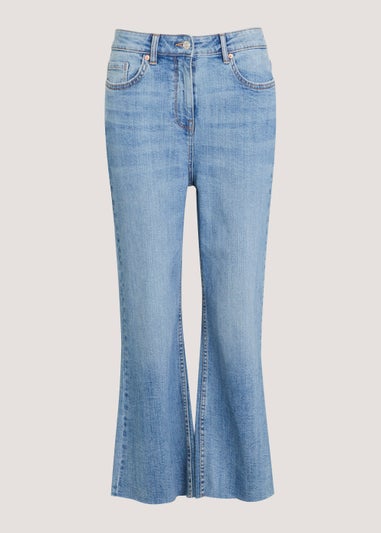 Light Wash Flared Distressed Jeans