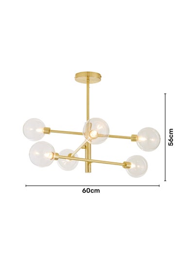 Inlight Nova Semi Flush Ceiling Light Brass (56cm x 60cm x 60cm)