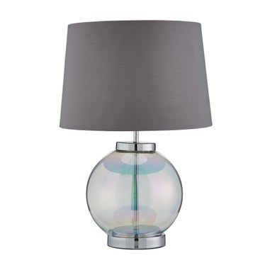 Inlight Iridescent Glass Base Table Lamp (45cm x 31cm)