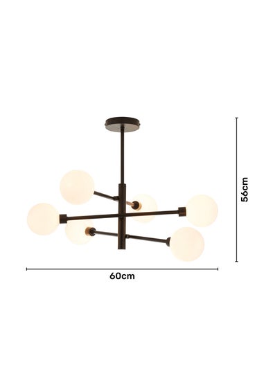 Inlight Nova Semi Flush Ceiling Light Black (56cm x 60cm x 60cm)