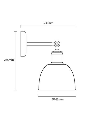 Inlight Austin Metal Wall Light (25cm x 16cm x 16cm)