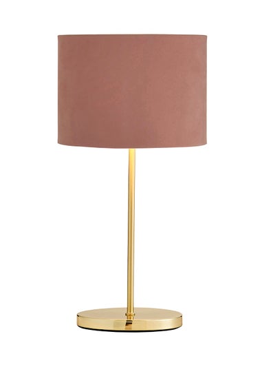 Inlight Blush Pink Velvet Stick Table Lamp (40cm x 16cm x 21cm)