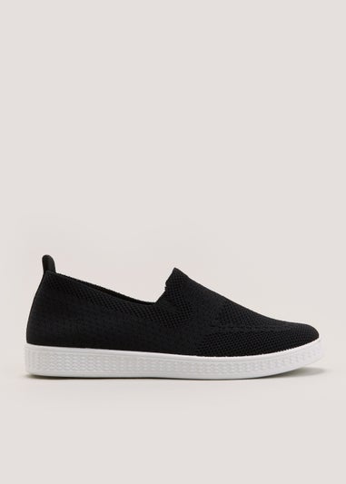 Black Knitted Trainers