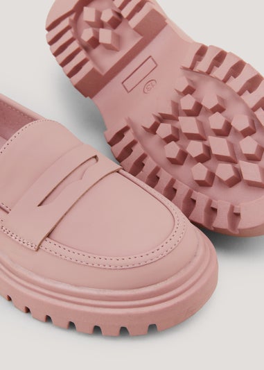 Girls Pink Chunky Loafer
