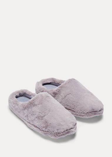 Grey Mule Slippers