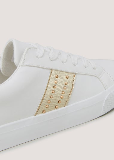 White Gold Trim Trainers