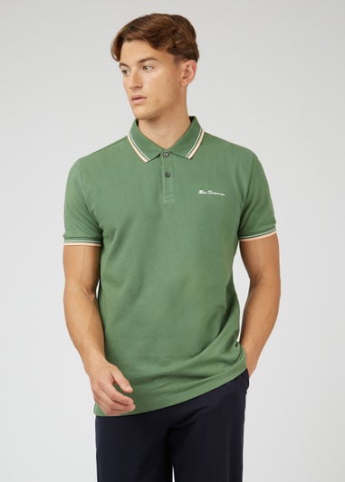 Ben Sherman Green Tipped Polo Shirt