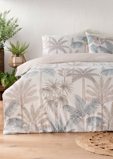 Natural Palm Leaf Print Duvet Cover