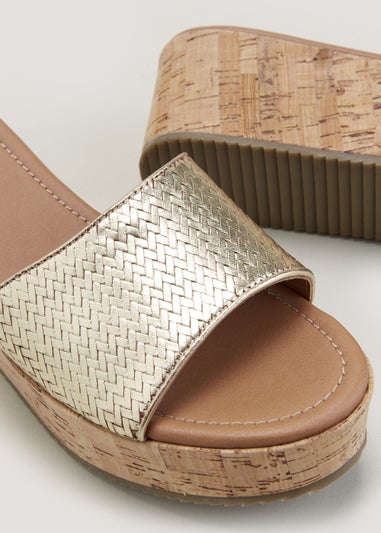 Gold Cork Mules