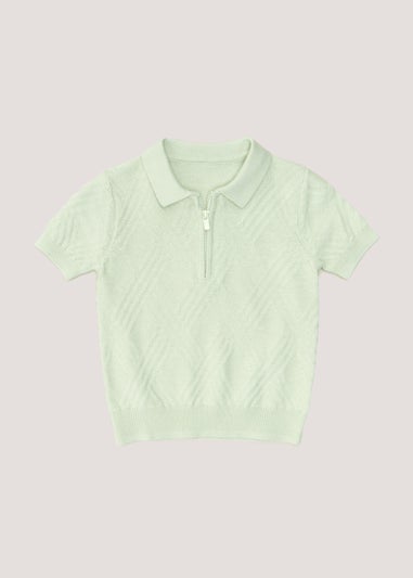 Boys Sage Knitted Polo Shirt (9mths-6yrs)