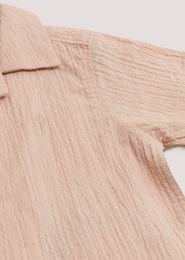 Boys Pink Textured Shirt & Shorts Set (9mths-6yrs)