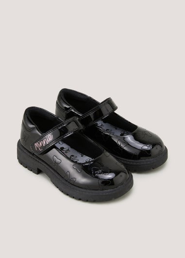Kids Black Minnie Mouse School Shoes (Younger 6-12)