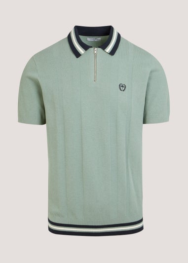 Sage Tipped Polo Shirt