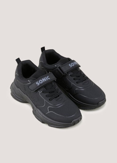 Boys Black Sonic the Hedgehog School Trainers (Younger 8-Older 3)