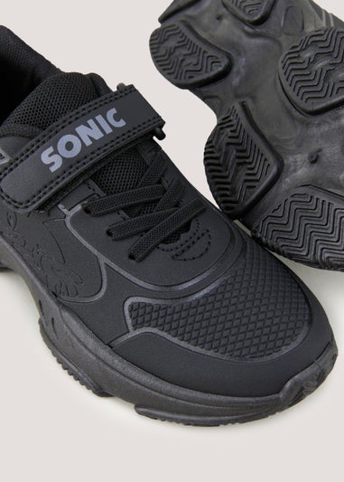 Boys Black Sonic the Hedgehog School Trainers (Younger 8-Older 3)