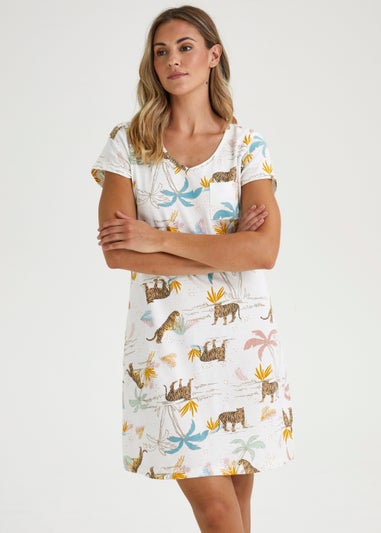 Multicoloured Tiger Print Pocket Nightie