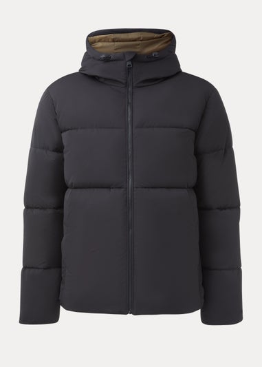 Navy Mid Length Showerproof Puffer Coat