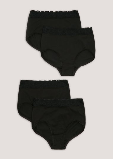 Next A-FRONTS FOUR PACK - Panties - black marl bright waistband/schwarz 