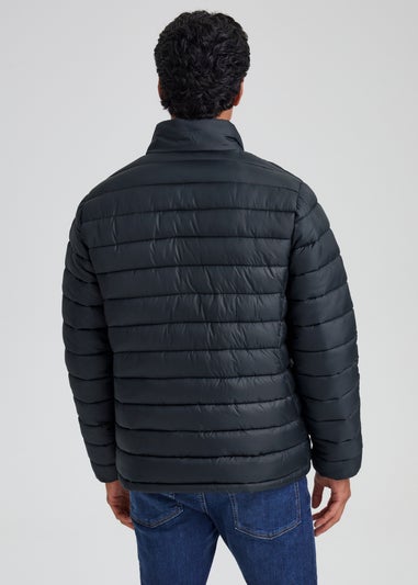 Navy Funnel Neck Puffer Coat