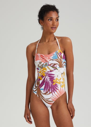 Multicoloured Leaf Print Swimsuit