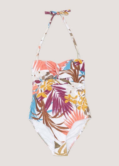 Multicoloured Leaf Print Swimsuit