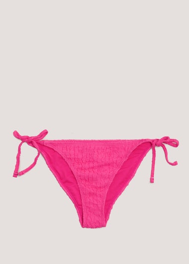 Pink Seersucker Bikini Bottoms