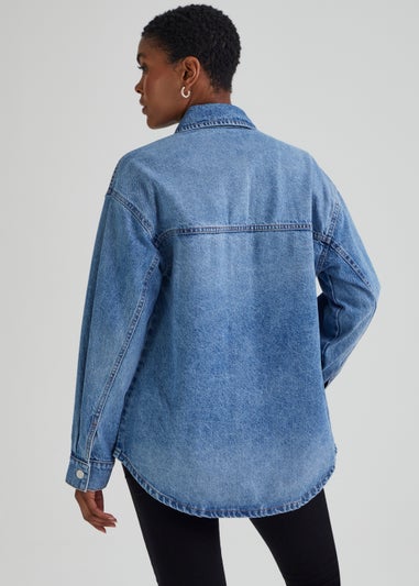 Mid Wash Denim Shacket