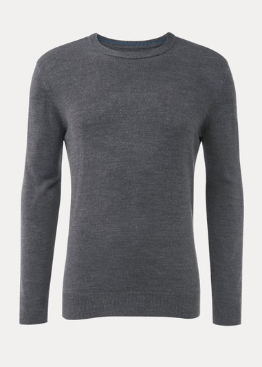 Charcoal Soft Touch Crew Neck Jumper