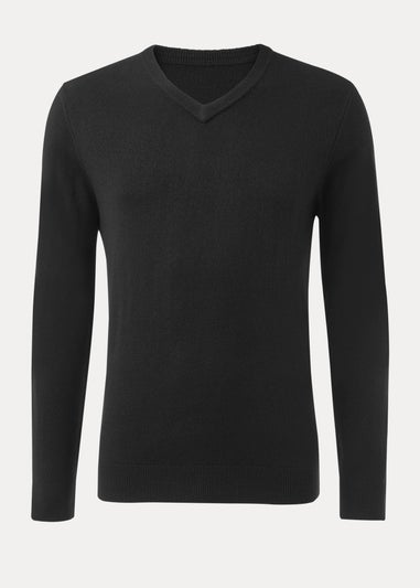 Black Soft Touch V-Neck Jumper