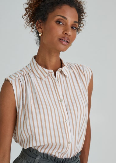 Stone Stripe Sleeveless Shirt