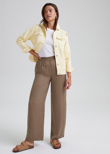 Mink Satin Wide Leg Trousers