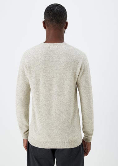 Lincoln Oatmeal 100% Lambswool V Neck Jumper - Matalan