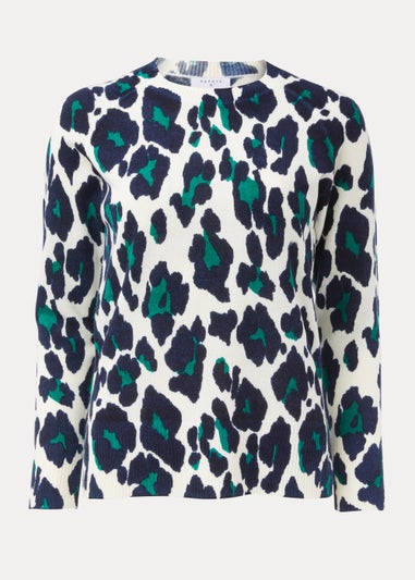 Multicoloured Animal Print Soft Round Neck Jumper